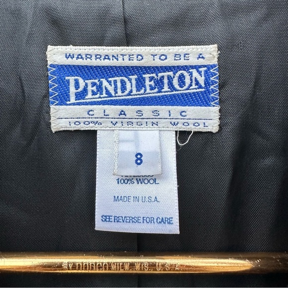 Vintage Pendleton Charcoal Wool Blazer Size 8 Double Breasted Academia Style - Picture 3 of 9